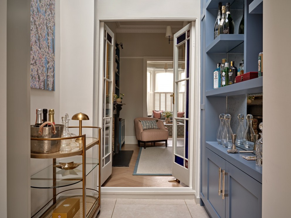 Balham | Bar through to Study and Sitting Room | Interior Designers